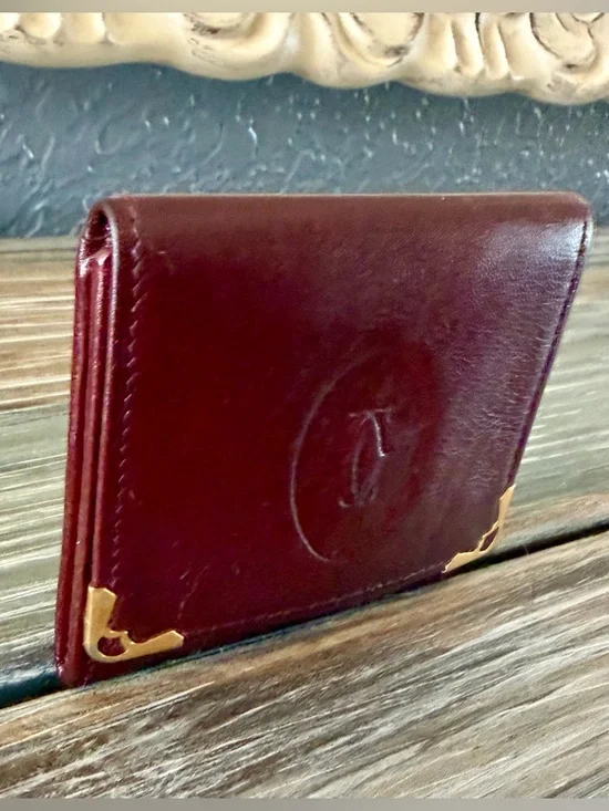 Cartier coin case square purse / wallet Must de Bordeaux 73184184 - Picture 6 of 16